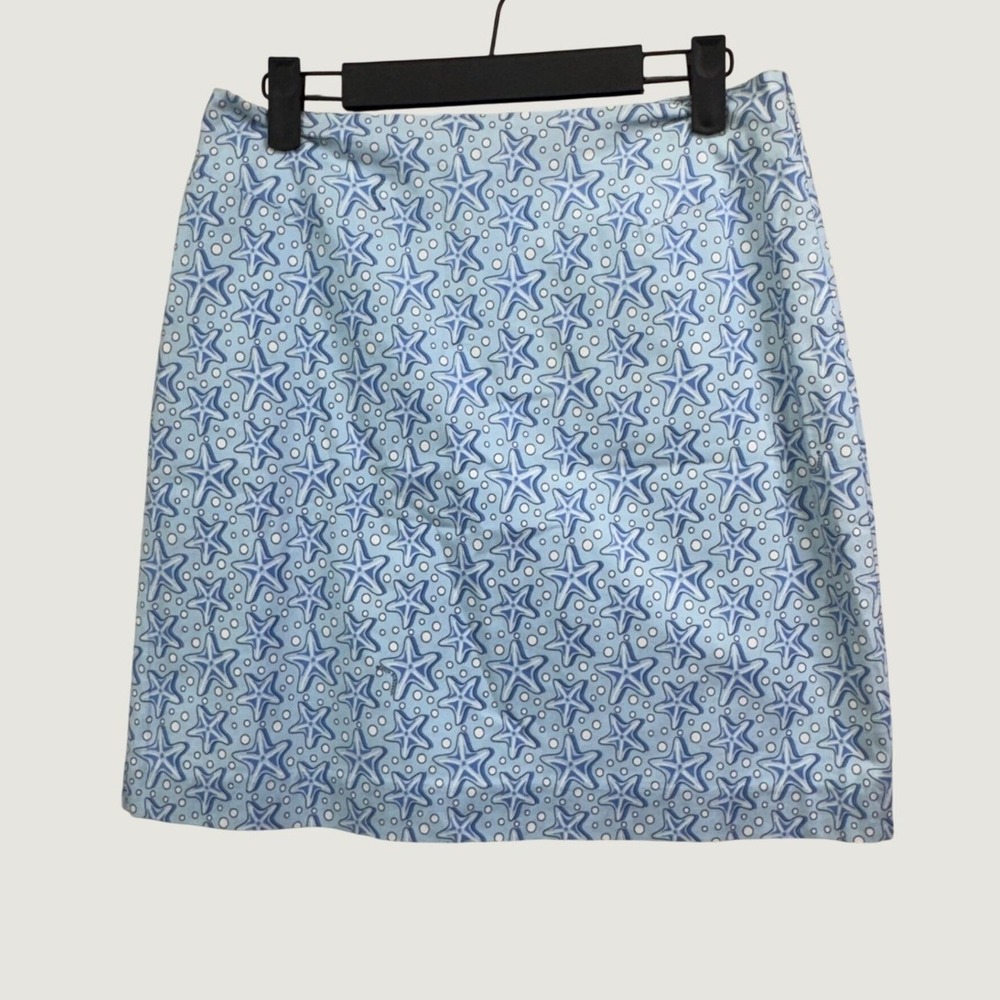 Vineyard Vines Starfish Print Mini Skirt 0 Blue Preppy Coastal Nautical Summer